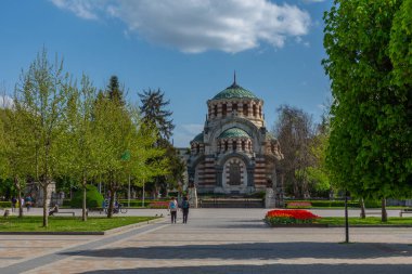 Pleven, Bulgaristan, 25 Nisan 2022: Bulgaristan 'ın Pleven kentinde Aziz George Şapeli.