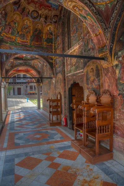 Troyan Βουλγαρία Μαΐου 2022 Λεπτομέρεια Τοιχογραφιών Στο Εσωτερικό Του Τρουακού — Φωτογραφία Αρχείου