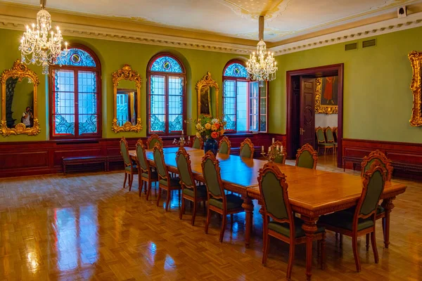 Riga Lettonie Juin 2022 Intérieur Maison Des Points Noirs Dans — Photo