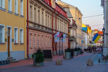 Tartu, Estonya, 27 Haziran 2022: Tartu, Estonya 'daki spor müzesinin manzarası.