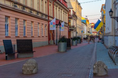 Tartu, Estonya, 27 Haziran 2022: Tartu, Estonya 'daki spor müzesinin manzarası.