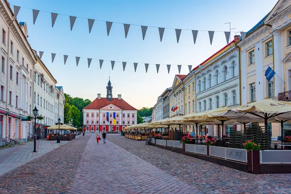 Tartu Εσθονία Ιουνίου 2022 Άποψη Της Πλατείας Του Δημαρχείου Στην — Φωτογραφία Αρχείου