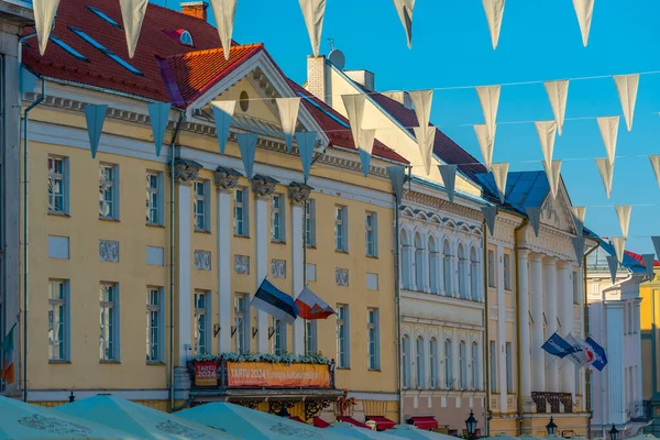 Tartu Estonia June 2022 Facades Town Hall Square Estonian Town — Stock Photo, Image