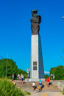 Liepaja, Letonya, 3 Temmuz 2022: Liepaja, Letonya 'da Denizde Kaybolan Balıkçılar ve Denizciler için Anıt.