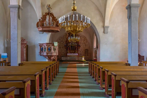 Palamuse Estonia Junio 2022 Interior Iglesia Pueblo Estonio Palamuse —  Fotos de Stock