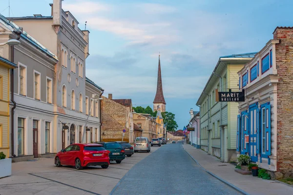 stock image Rakvere, Estonia, June 28, 2022: Traditional houses in the old town of Rakvere, Estonia.