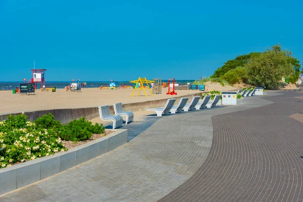 stock image Parnu, Estonia, July 2, 2022: Summer day on a beach at Parnu, Estonia.