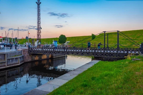 Клайпеда Литва Июля 2022 Года Вращающийся Мост Клайпедском Замке Литве — стоковое фото