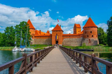 Trakai, Litvanya, 5 Temmuz 2022: Litvanya 'daki Trakai Kalesi.