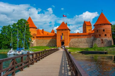 Trakai, Litvanya, 5 Temmuz 2022: Litvanya 'daki Trakai Kalesi.