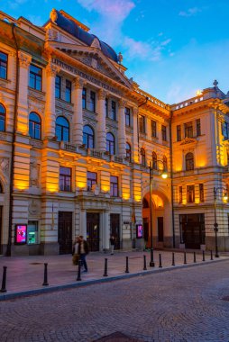 Vilnius, Litvanya, 6 Temmuz 2022: Litvanya Ulusal Filarmoni Merkezi Vilnius, Litvanya..