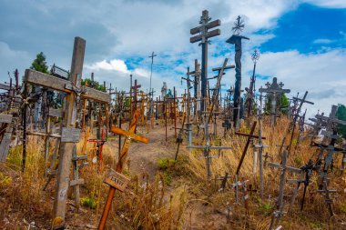 Siauliai, Litvanya, 8 Temmuz 2022: Litvanya 'nın Siauliai kasabası yakınlarındaki Haçlar Tepesi.