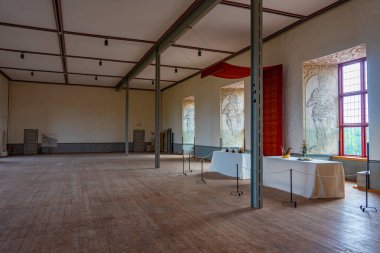 Vadstena, İsveç, 17 Temmuz 2022: İsveç 'teki Vadstena şatosunun içi.