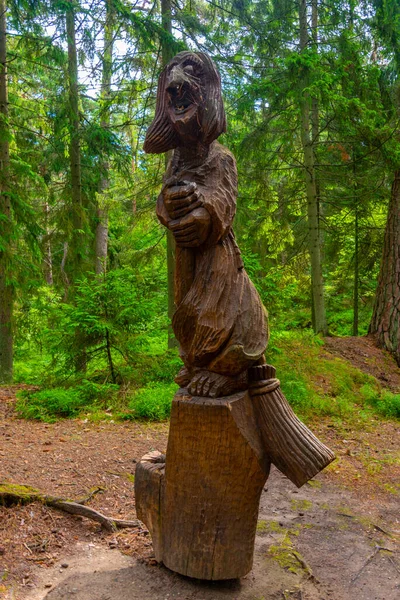 Juodkrante Lituanie Juillet 2022 Sculpture Bois Sur Colline Des Sorcières — Photo