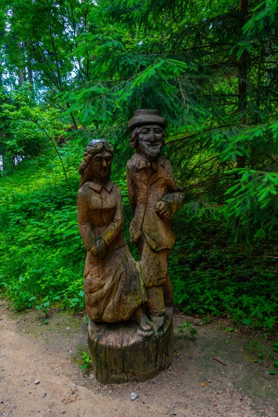 2022年7月4日リトアニア ジュオドクラント リトアニアのクルトニアンの魔女の丘の木彫 — ストック写真