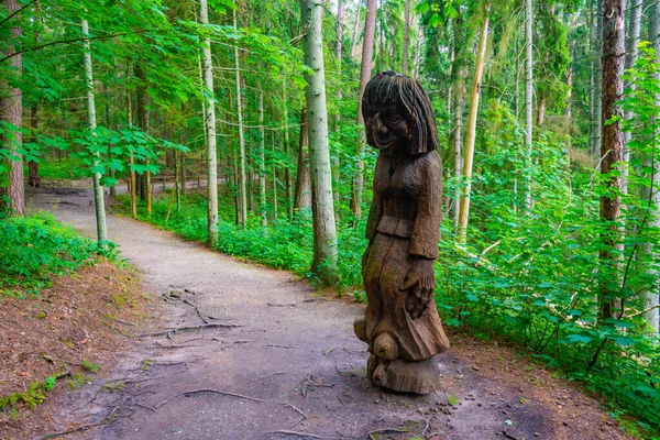 2022年7月4日リトアニア ジュオドクラント リトアニアのクルトニアンの魔女の丘の木彫 — ストック写真