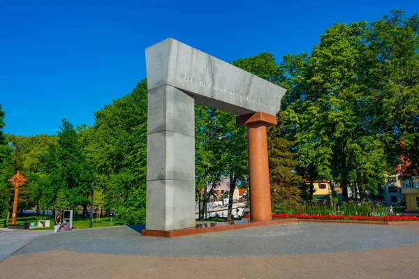 Klaipeda Λιθουανία Ιουλίου 2022 Μνημείο Της Ενωμένης Λιθουανίας Στην Klaipeda — Φωτογραφία Αρχείου