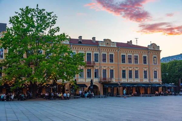 Kaunas Litouwen Juli 2022 Uitgaansleven Een Straat Het Centrum Van — Stockfoto