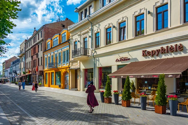 Kaunas Litva Července 2022 Ulice Laisves Gatve Centru Kaunasu Litva — Stock fotografie