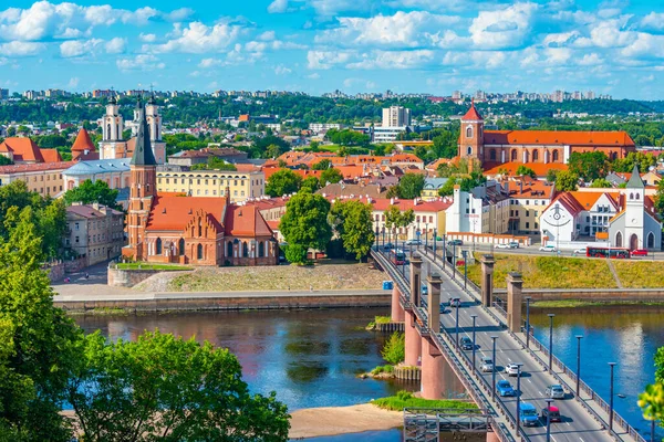 Kaunas Λιθουανία Ιουλίου 2022 Πανόραμα Του Kaunas Από Κατάστρωμα Παρατήρησης — Φωτογραφία Αρχείου