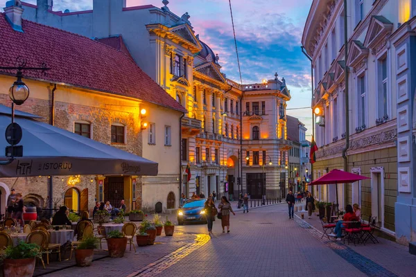 Vilnius Λιθουανία Ιουλίου 2022 Ηλιοβασίλεμα Στην Οδό Ausros Vartu Στο — Φωτογραφία Αρχείου