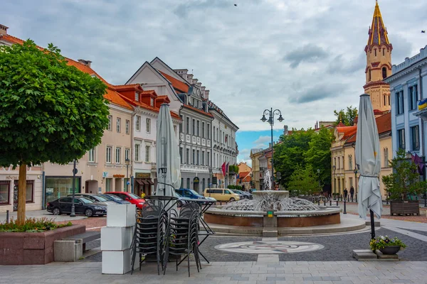 Vilnius Lithuania July 2022 Rotuses Aikste Town Hall Square Lithuanian — Stock Photo, Image