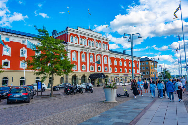 Jonkoping, Sweden, July 16, 2022: Stora hotel in Swedish town Jonkoping.IMAGE