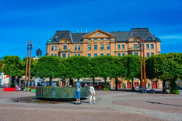 2022年7月16日 瑞典Jonkoping 瑞典Jonkop Image城镇Hovrattstorget广场景观 — 图库照片