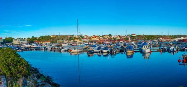 stock image Stromstad, Sweden, July 11, 2022: View of marina in Swedish town Stromstad.