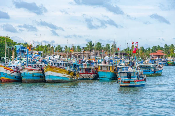 Negombo Sri Lanka Février 2022 Bateaux Pêche Amarrés Bord Lagune — Photo