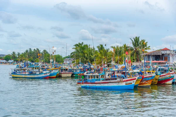 Negombo Sri Lanka Février 2022 Bateaux Pêche Amarrés Bord Lagune — Photo