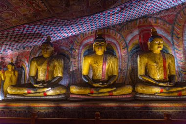 Dambulla, Sri Lanka, 10 Şubat 2022: Sri Lanka 'daki Dambulla Mağara Tapınağı Kompleksi.