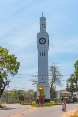 Jaffna, Sri Lanka, 8 Şubat 2022: Jaffna, Sri Lanka 'daki ünlü saat kulesi.