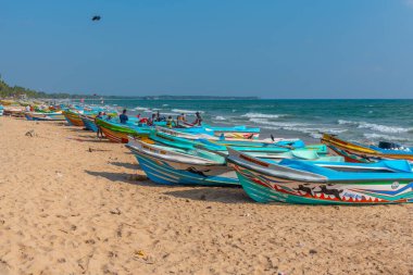 Trincomalee, Sri Lanka, 6 Şubat 2022: Trincomalee, Sri Lanka 'da balıkçı tekneleri.
