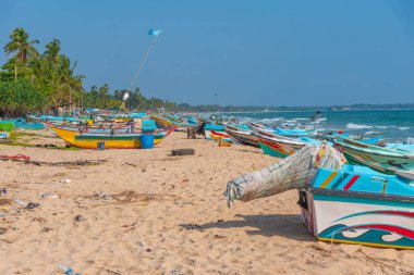 Trincomalee, Sri Lanka, 6 Şubat 2022: Trincomalee, Sri Lanka 'da balıkçı tekneleri.