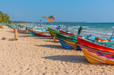Trincomalee, Sri Lanka, 6 Şubat 2022: Trincomalee, Sri Lanka 'da balıkçı tekneleri.