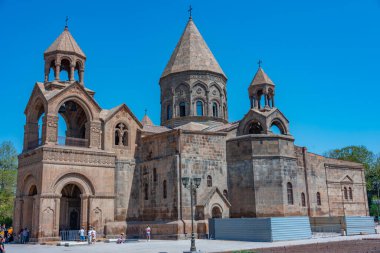 Etchmiadzin Cathedral during a sunny day in Armenia clipart