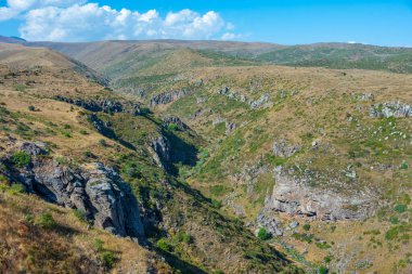 Ermenistan 'daki Aragats dağının manzarası