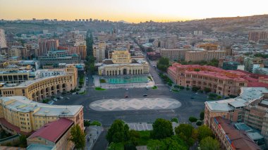 Erivan, Ermenistan 'daki Cumhuriyet meydanının Panorama manzarası