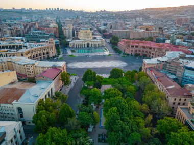 Erivan, Ermenistan 'daki Cumhuriyet meydanının Panorama manzarası