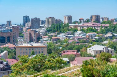 Ermenistan 'daki Cascade merdiveninden Erivan manzarası