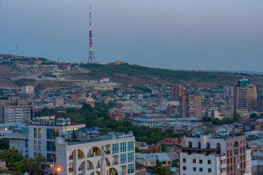 Ermenistan 'da Erivan' ın günbatımı manzarası