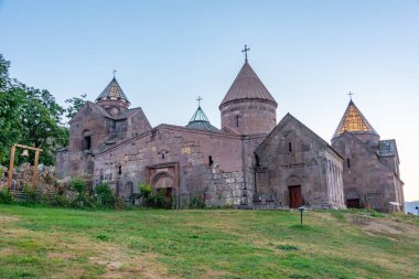 Sunrise view of Goshavank monastery in Armenia clipart