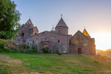 Sunrise view of Goshavank monastery in Armenia clipart