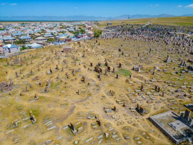 Noratus cemetery with Khachkars - ancient tombstones in Armenia clipart