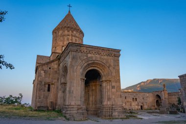Sunset view of Tatev Monastery in Armenia clipart