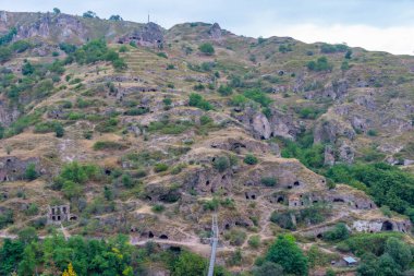 Eski Khndzoresk Ermenistan 'daki terk edilmiş mağara kasabası