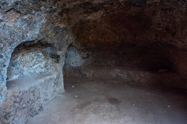 Eski Khndzoresk Ermenistan 'daki terk edilmiş mağara kasabası
