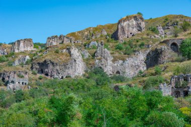 Eski Khndzoresk Ermenistan 'daki terk edilmiş mağara kasabası
