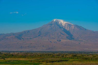 Sunrise view of Ararat mountain in Turkey clipart